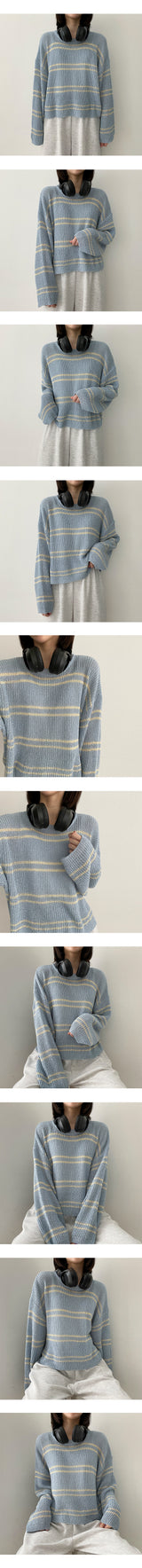 チークブックルストライプニット / Cheek Bookle Stripe Knit