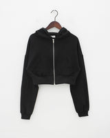 ジュリクロップフードジップアップ / Juri Crop Hood Zip-up (3color)