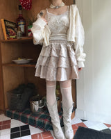 ロマンティックラブレースクロップベルベットノースリーブ