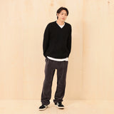 VELOUR CORDUROY TWO TONE PANTS (CHARCOAL BLACK)