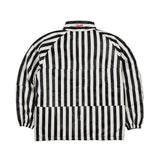 BSR2223FWJK008 STRIPE LOGO PADDING JUMPER WHITE BLACK