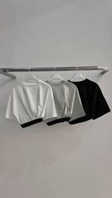 COSY BANDING CROPPED T-SHIRT (6690639085686)