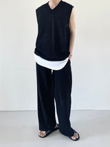 ロングレイヤードUネックタンクトップTシャツ