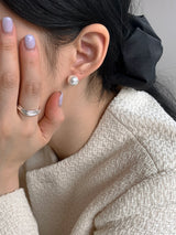 [92.5silver]コットンパールピアス