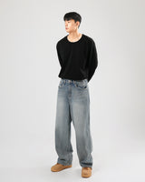 UネックシルケットロングスリーブTシャツ/U neck silket long sleeve 2color