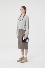 ウィティーバニークロップ丈スウェットシャツ／WITTY BUNNY CROP SWEATSHIRT [MELANGE GRAY]