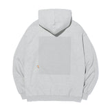 オーバーフィットプリンティングパーカー/OVERFIT PRINTING HOODIE-MELANGE GREY