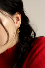 double tear earring - gold