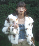 MIXED CAT FUR JACKET (WHITE)