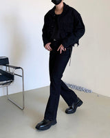 セミブーツカットジーンズ/MG601 Semi boot cut black jeans