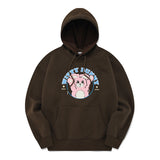ウィティーバニーブークレワーディングフーディー／WITTY BUNNY BOOKLE WORDING HOODIE [BROWN]