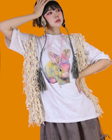 grunge layered open cardigan (2 color) (6680315363446)