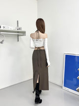 ディープホルターマキシスカート/[SEOW] 670. Deep halter maxy sk