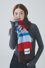 カラーストライプマフラー / Color Stripe Muffler [Red]