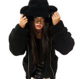 0 5 Punk Bear Fleece Jacket - BLACK (6626827403382)