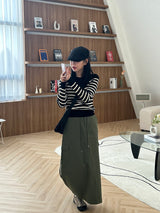 Lush back slit long skirt