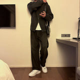 チップハチカラージップアップニットウェア / Chip Hachi Collar Zip-Up Knitwear (5 colors)