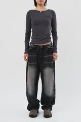 (W) Base Shirring Longsleeve (3color)