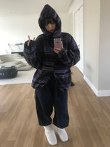 Euclid pattern hood zip up