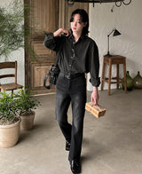Lavender denim pants (2 color) (6694657327222)