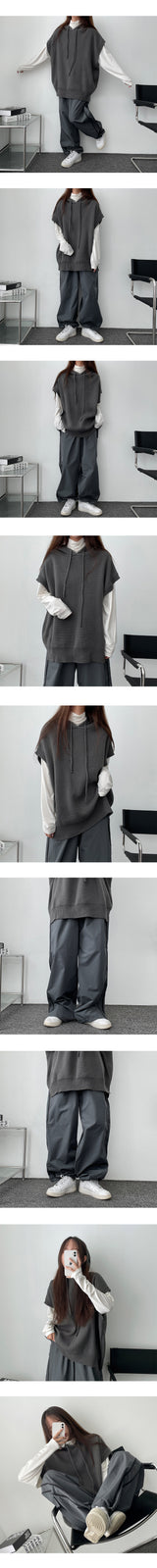 The Deep Boxy Hood Knit Vest
