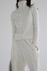 ベルベットリブジップアップ/Velvet Ribbed Zip Up [ Ivory ]