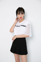 FBFネットクロップTシャツ/TOP(8643) FBF Net Crop Tee