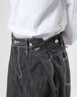 ダブルフェイスドボタンデニムパンツ/double faced button denim