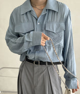 Extended Sleeve Flap Pocket Shirt(3 color) (6595314188406)