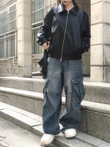 vintage fur two-way blouson jumper