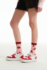 チェリープラネットパターンソックス / CHERRY PLANT PATTERN SOCKS [RED]