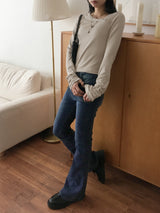 Booming Y2K Pocket Washed Denim Bootcut Pants