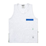 23 ジッパーオーバーサイズノースリーブ / 23 ZIPPER OVERSIZED SLEEVELESS WHITE MELANGE / BLACK