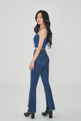 ハイウェストセミブーツカットスパンデックスデニムパンツ/HIGH WAIST SEMI BOOTSCUT SPANDEX DENIM PANTS [6861]