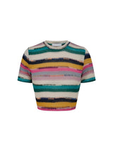 Pop stripe knit T 