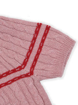 カラーラインツイストニット / Color Line Twisted Knit (Pink)