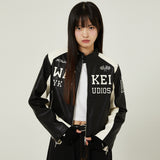 Single rider artificial leather jacket