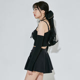 ホルターアンフテッドクロップTシャツ / (9067) Halter Unfooted Crop Tee