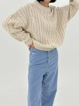 ウールプレッツェルバルキーニット / Wool pretzel bulky knit (4color)