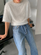 ユニークモヘアショートスリーブTシャツ