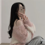 Maji Dangara Loose Fit Angora V-Neck Knitwear (6 colors)