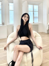 ストラップショートレギンススカ－ト/850. Strap short leggings sk (2color)