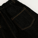 ディープタックポイントデニムバミューダパンツ / deep tuck point denim bermuda shorts - BLACK