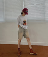 ドッグショートスリーブTシャツ/Dog Selfie Short Sleeve T-shirt (3color)