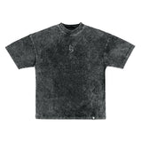 BETREZ OVERSIZED ACID WASH TEE - BLACK LOGO