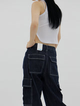 ダイイングカーゴドウデニムパンツ/Dyeing X Cargo dough Denim Pants (2color)