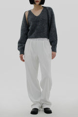 カラーコンビネーションレタリングブラッシュトレーニングパンツ / Color combination lettering brushed training pants (3color)
