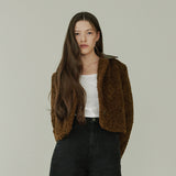 LEATHER COLLARED FLEECE JACKET (BROWN) (6645974761590)