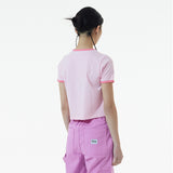 ラビットエモジクロップTシャツ / PINK RABBIT EMOJI CROP T-SHIRT