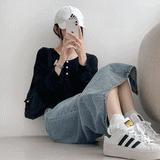 アンティークチャランスパンデックスボタン長袖Tシャツ / antique chalan spandex button long-sleeved T-shirt